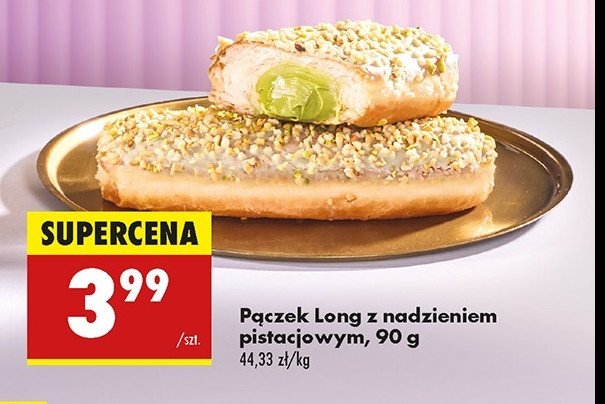 Pączek long z nadzieniem pistacjowym promocja