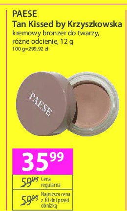 Bronzer w kremie 01 chłodny Paese x krzyszkowska promocja