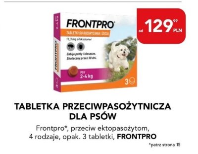Tabletka przeciwpasożytnicza dla psów Frontpro  promocja w Aquael zoo