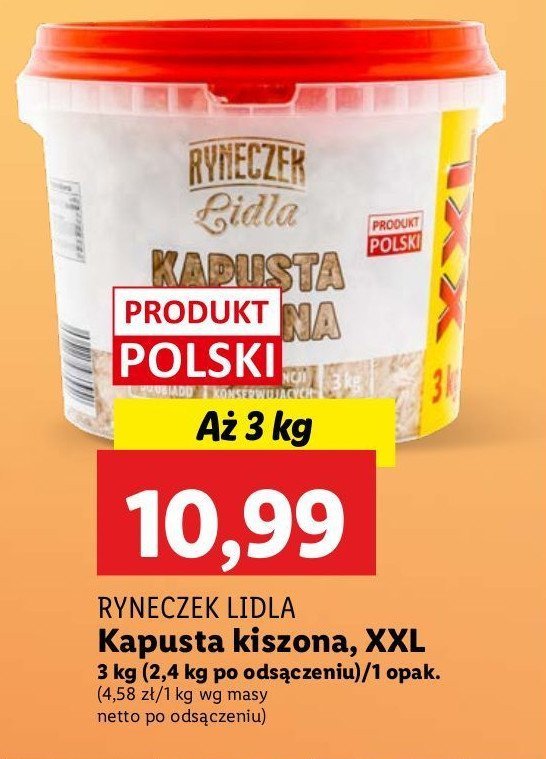 Kapusta kiszona Ryneczek lidla promocja