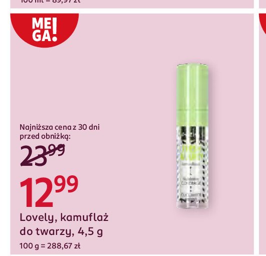 Intensywnie kryjacy kamuflaż do twarzy 01 Lovely liquid camouflage promocja w Rossmann