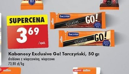 Kabanos wieprzowy Tarczyński exclusive go! promocja w Biedronka