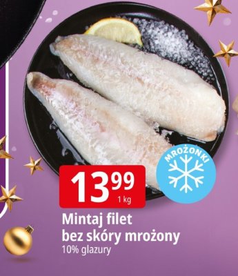 Mintaj filet bez skóry mrożony 10% glazury promocja w Leclerc