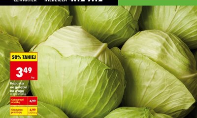 Kapusta na gołąbki na wagę promocja w Biedronka