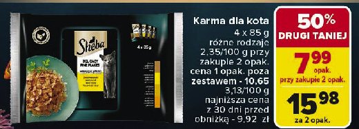 Karma dla kota smaki drobiowe Sheba delicacy in jelly promocja w Carrefour Market