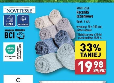 Ręczniki łazienkowe 50 x 100 cm Novitesse promocja
