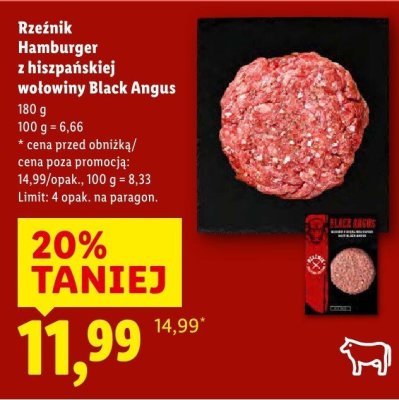Hamburger z hiszpańskiej wołowiny Black Angus Rzeźnik promocja w Lidl