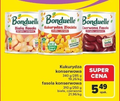Fasola konserwowa Bonduelle biała, czerwona 310 g/250 g promocja w Carrefour