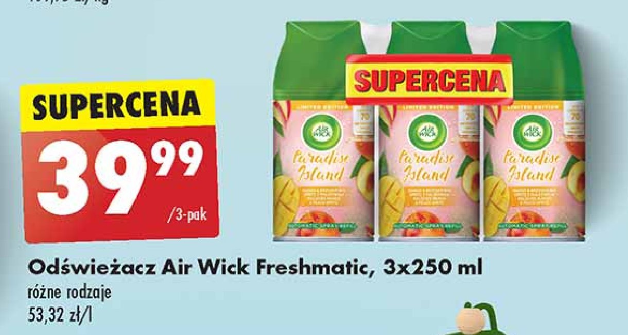 Wkład do odświeżacza paradise island Air wick freshmatic promocja