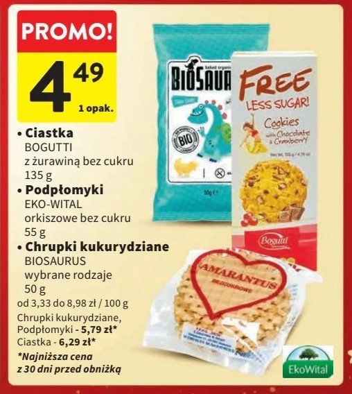 Chrupki kukurydziane bezglutenowe sól morska Biosaurus promocja