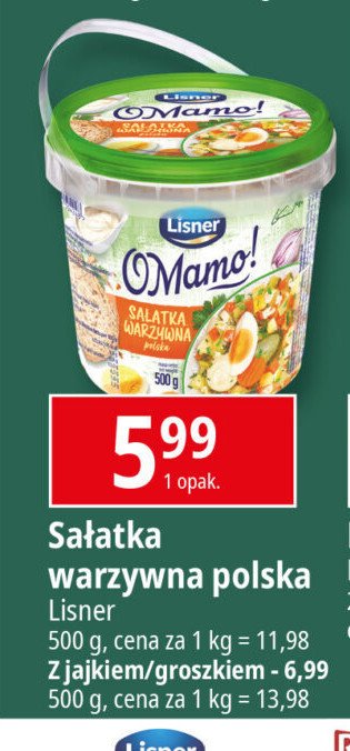 Sałatka polska warzywna Lisner o mamo! promocja