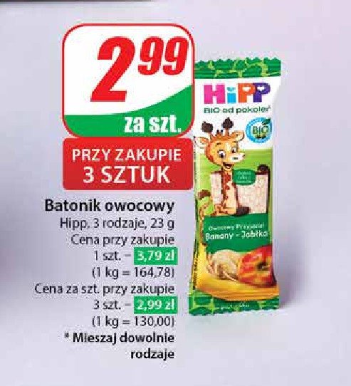 Baton bananowo-jabłkowy Hipp owocowy przyjaciel promocja