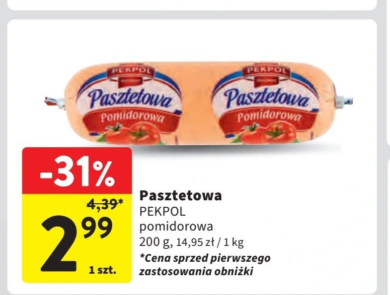 Pasztetowa pomidorowa Pekpol promocja