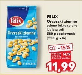 Orzeszki ziemne prażone bez soli Felix orzeszki promocja