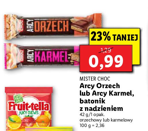 Baton z nadzieniem orzechowym Mister choc promocja