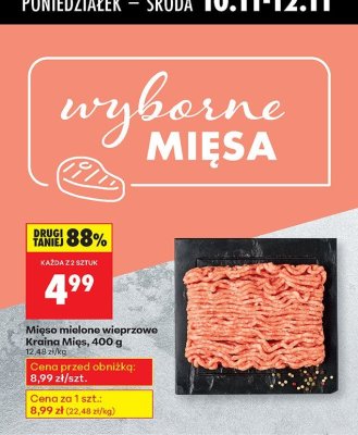 Mięso mielone wieprzowe Kraina Mięs, 400 g promocja w Biedronka
