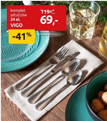 Komplet sztućców 24 el. VIGO promocja w Black Red White
