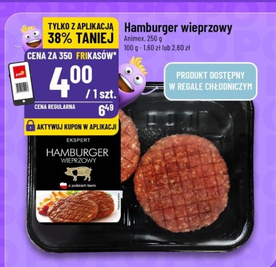 Hamburger wieprzowy Animex promocja w POLOmarket