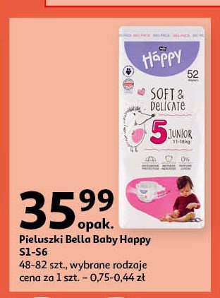 Pieluchy 5 junior 11-18 kg Bella baby happy	soft & delicate promocja