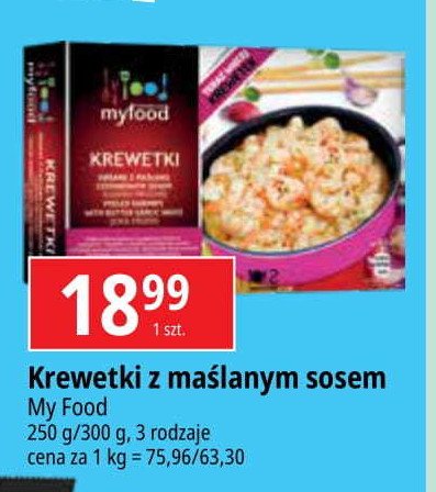 Krewetki z sosem maślano-czosnkowym Myfood promocja