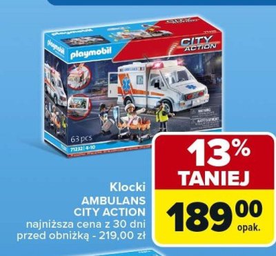 Klocki AMBULANS CITY ACTION PLAYMOBIL promocja w Carrefour