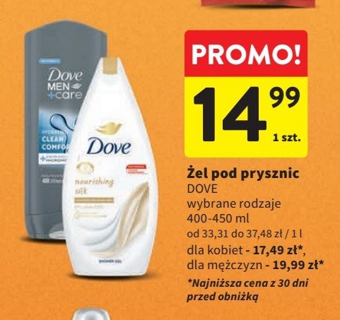 Żel pod prysznic Dove nourishing silk promocja