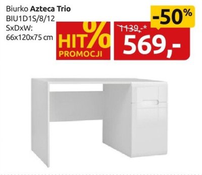 Biurko Azteca Trio BIU1D1S/8/12 promocja w Black Red White