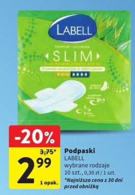 Podpaski Labell Slim promocja w Intermarche