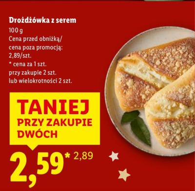 Drożdżówka z serem promocja w Lidl