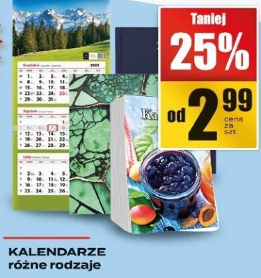 Kalendarze różne rodzaje Supeco promocja w Supeco