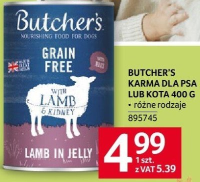 Karma dla kota Butcher's Grain Free 400g promocja w Selgros