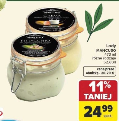 Lody Mancuso Crema różne rodzaje promocja w Carrefour Market