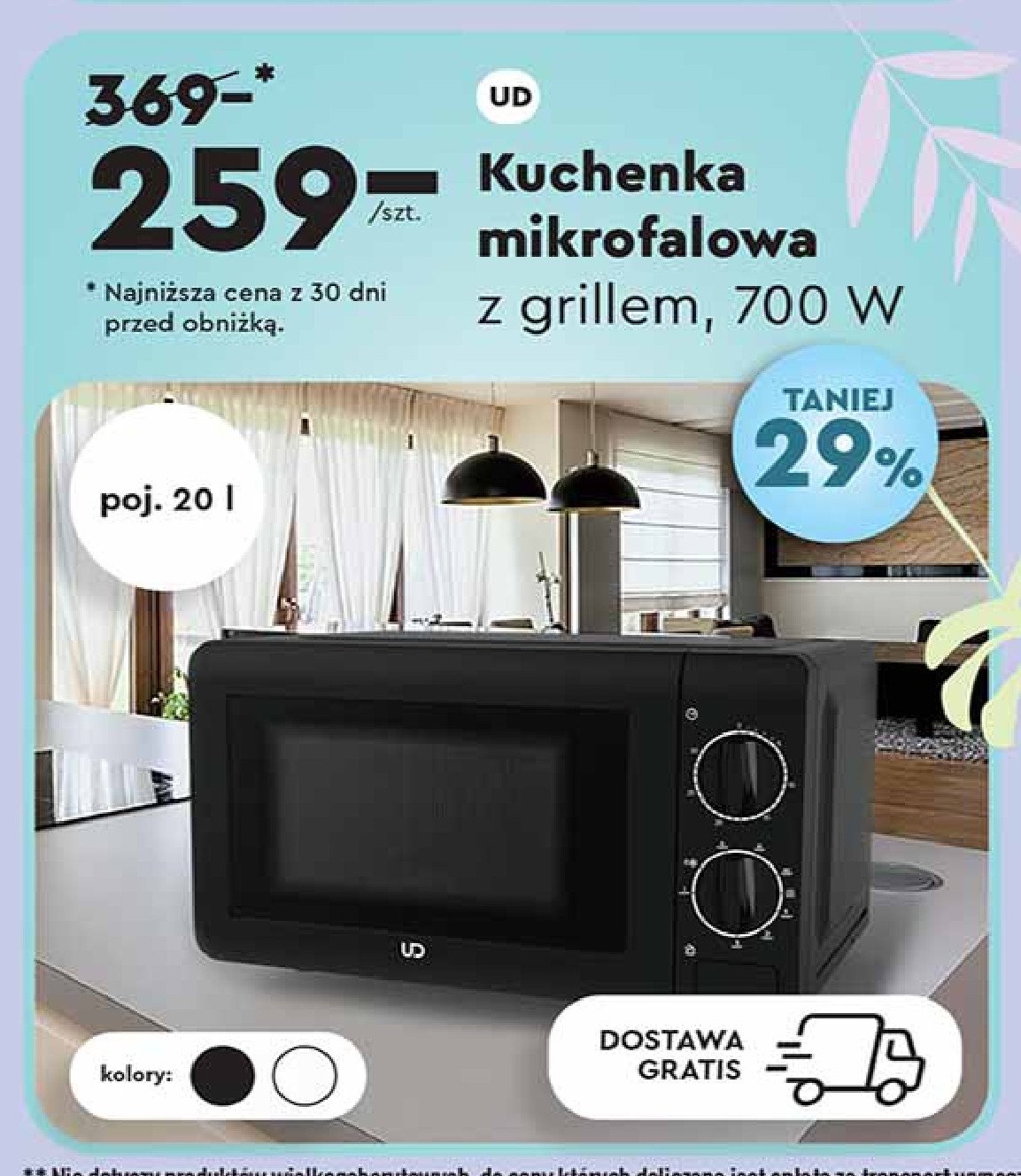 Kuchenka mikrofalowa 700w Ud promocja