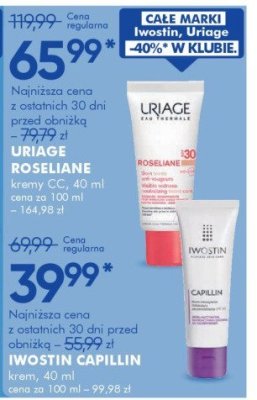 Krem URIAGE Roseliane promocja w Super-Pharm
