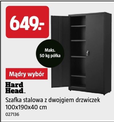 Szafka stalowa z dwojgiem drzwiczek 100x190x40 cm Hard Head promocja w Jula