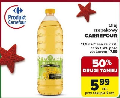 Olej rzepakowy CARREFOUR 1l promocja w Carrefour