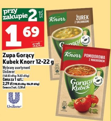 Zupa Gorący Kubek Knorr 12-22 g promocja w TOPAZ