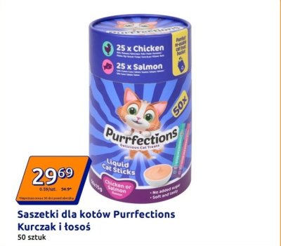 Saszetki dla kotów Purrfections Kurczak i łosoś promocja w Action