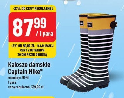 Kalosze damskie 36-41 Captain mike promocja