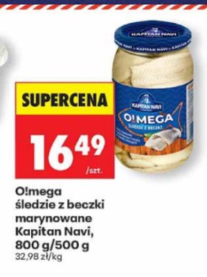Śledzie Omega z beczki marynowane Kapitan Navi promocja w Biedronka