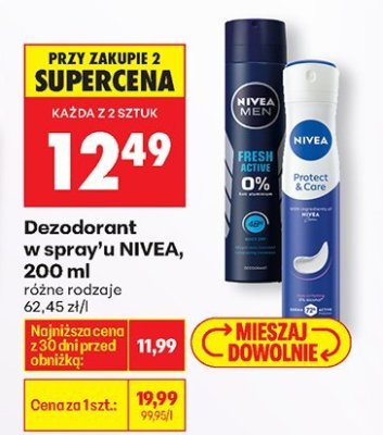 Dezodorant w sprayu NIVEA, 200 ml promocja w Biedronka
