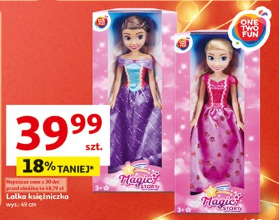 Lalka księżniczka wys. 49 cm One Two Fun Magic Story promocja w Auchan