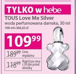 Woda perfrumowana Tous love me silver promocja