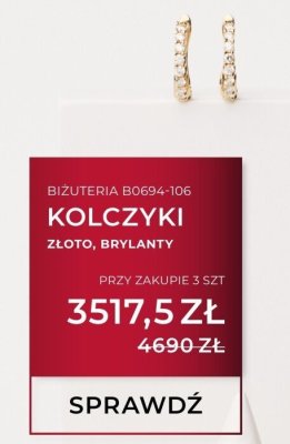 Kolczyki złoto, brylanty B0694-106 promocja w Briju