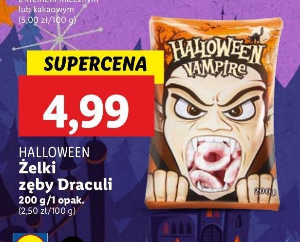 Żelki zęby draculi Halloween promocja