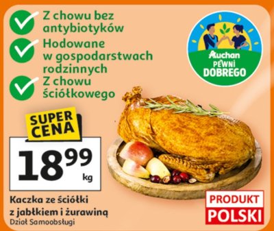 Kaczka ze ściółki z jabłkiem i żurawiną Dział Samoobsługi promocja w Auchan