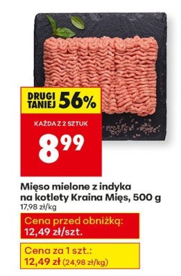 Mięso mielone z indyka na kotlety Kraina Mięs, 500 g promocja w Biedronka