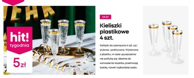 Kieliszki plastikowe do szampana 4 szt. promocja w Pepco