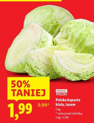 Kapusta Polska biała, luzem promocja w Lidl