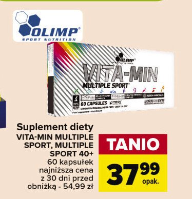 Kapsułki z witaminami 40+ Olimp sport nutrition promocja w Carrefour Market